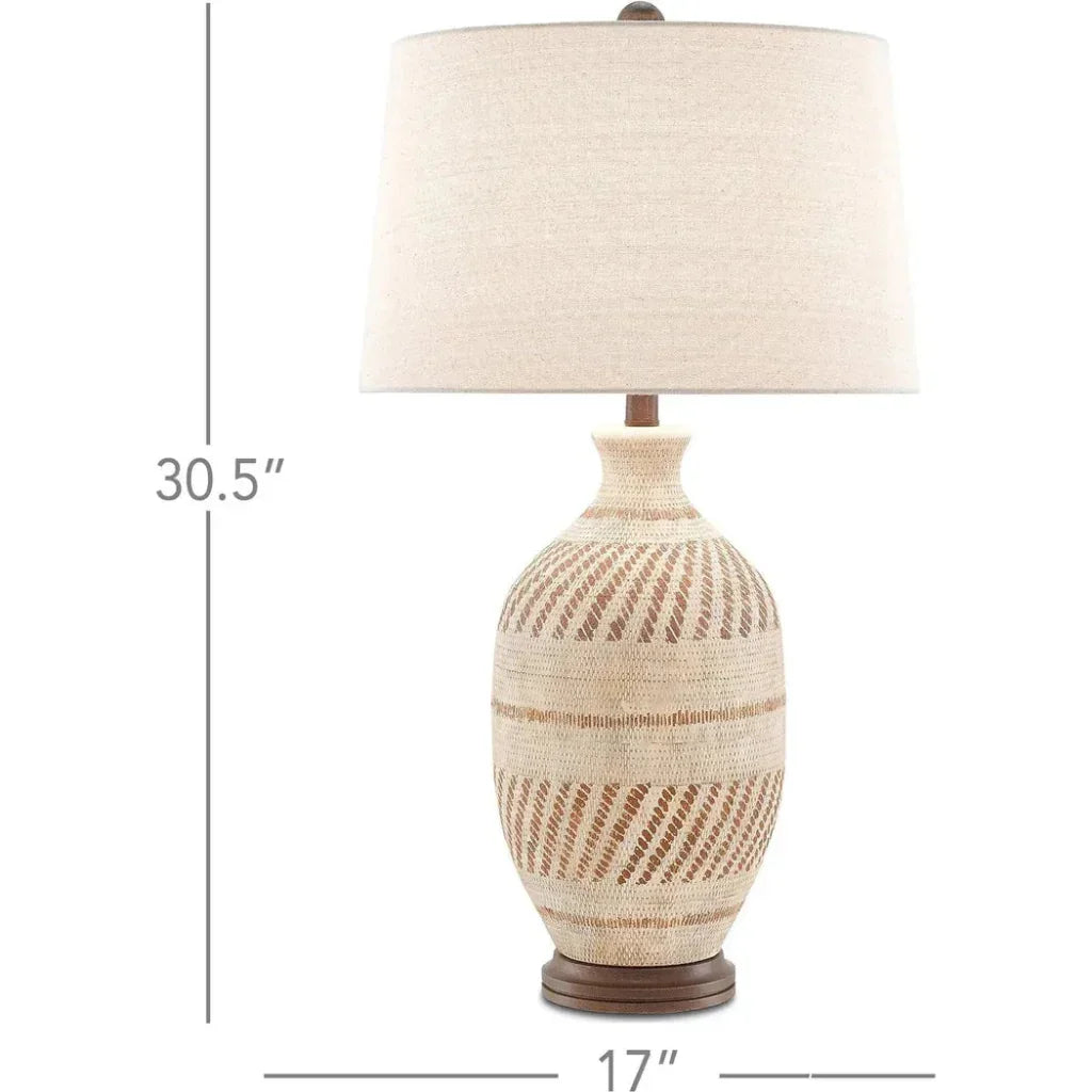 Tan Brown Hand Rubbed Bronze Faiyum Table Lamp - LOOMLAN - Currey & Co - Table Lamps