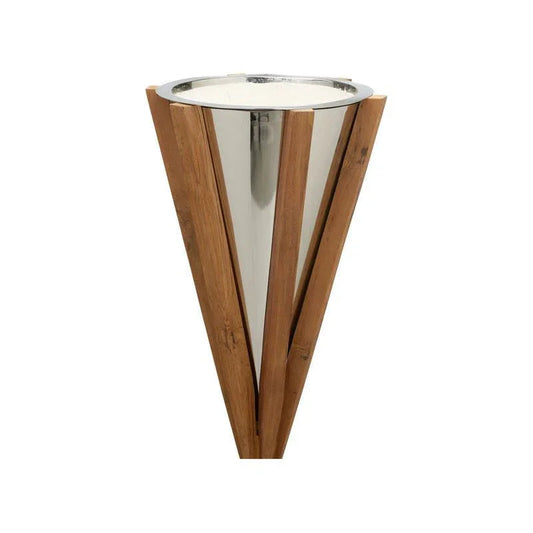 Teton Teak Wooden Design Candleholder - LOOMLAN - Wildwood - Candle Holders