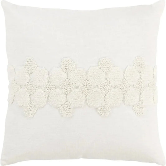 Tonal Geometric Ivory Pillow With Insert - LOOMLAN - LOOMLAN - Throw Pillows