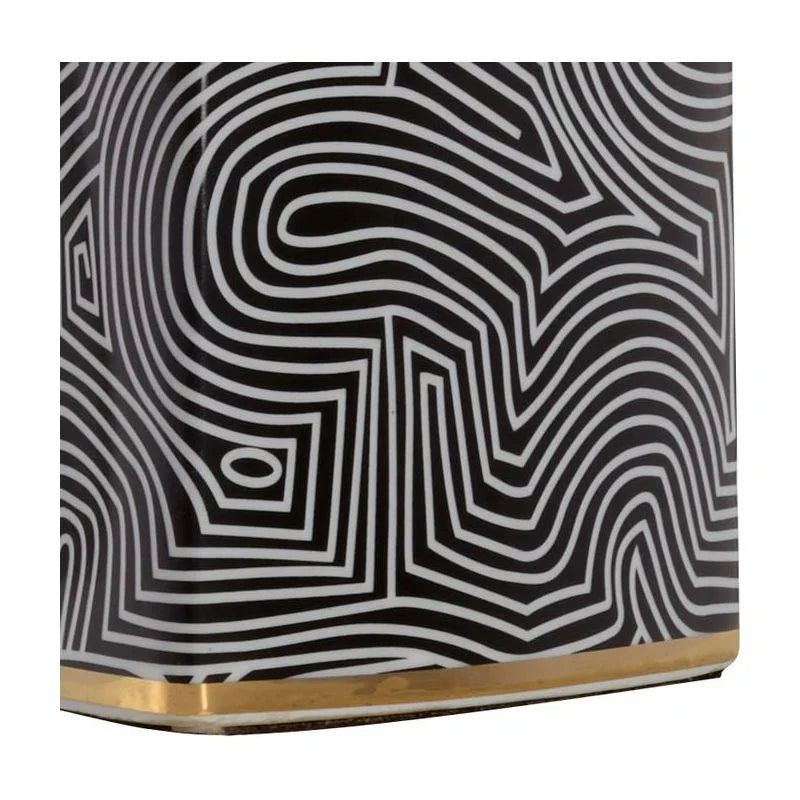Wildwood Triangular Geo White Glazed Ceramic Table Lamp