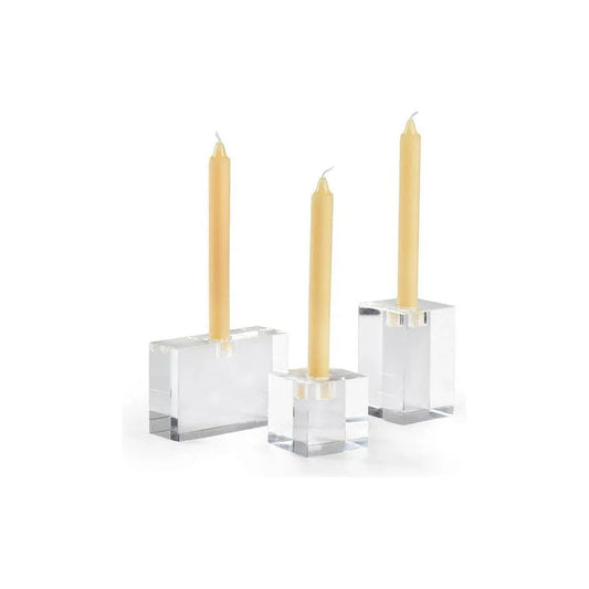 Trifoil Crystal Made Candleholders (Set Of 3) - LOOMLAN - Chelsea House - Candle Holders
