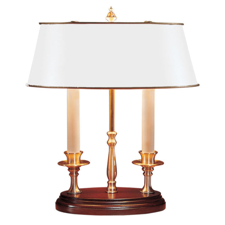 Twin Candle Desk Brass Table Lamp