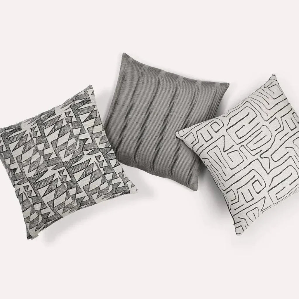 Upstate Silver Textured Grey Silver Large Throw Pillow - LOOMLAN - D.V. Kap - Throw Pillows