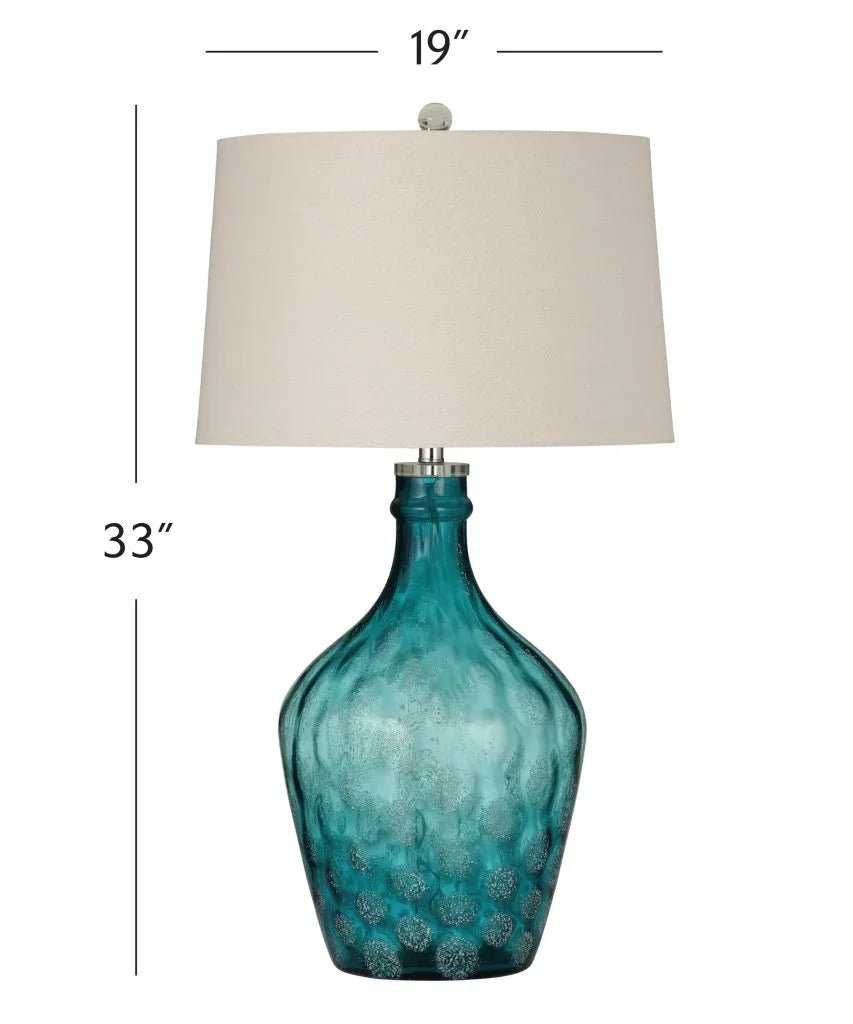 Valarie Blue Art Glass Table Lamp - LOOMLAN - Bassett Mirror - Table Lamps