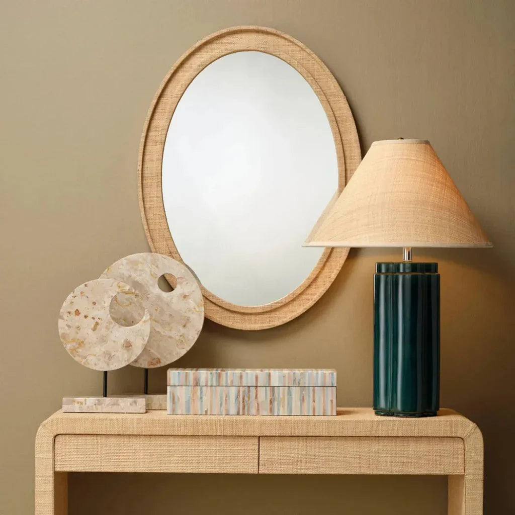 Valley Raffia Oval Wall Mirror - LOOMLAN - Jamie Young - Wall Mirrors