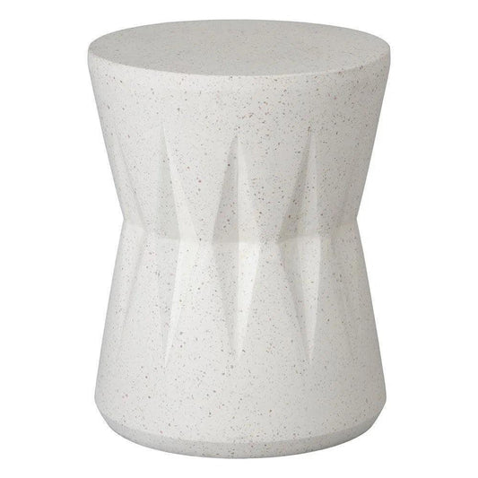 Valor 18 in. Round Terrazzo Garden Stool-Garden Stools-Emissary-Terrazzo White-LOOMLAN