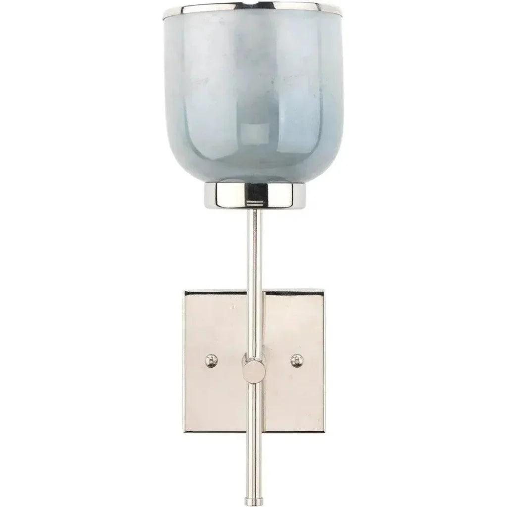 Vapor Single Metallic Glass Wall Sconce