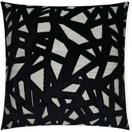 Veleri Black Abstract Black Grey Large Throw Pillow - LOOMLAN - D.V. Kap - Throw Pillows