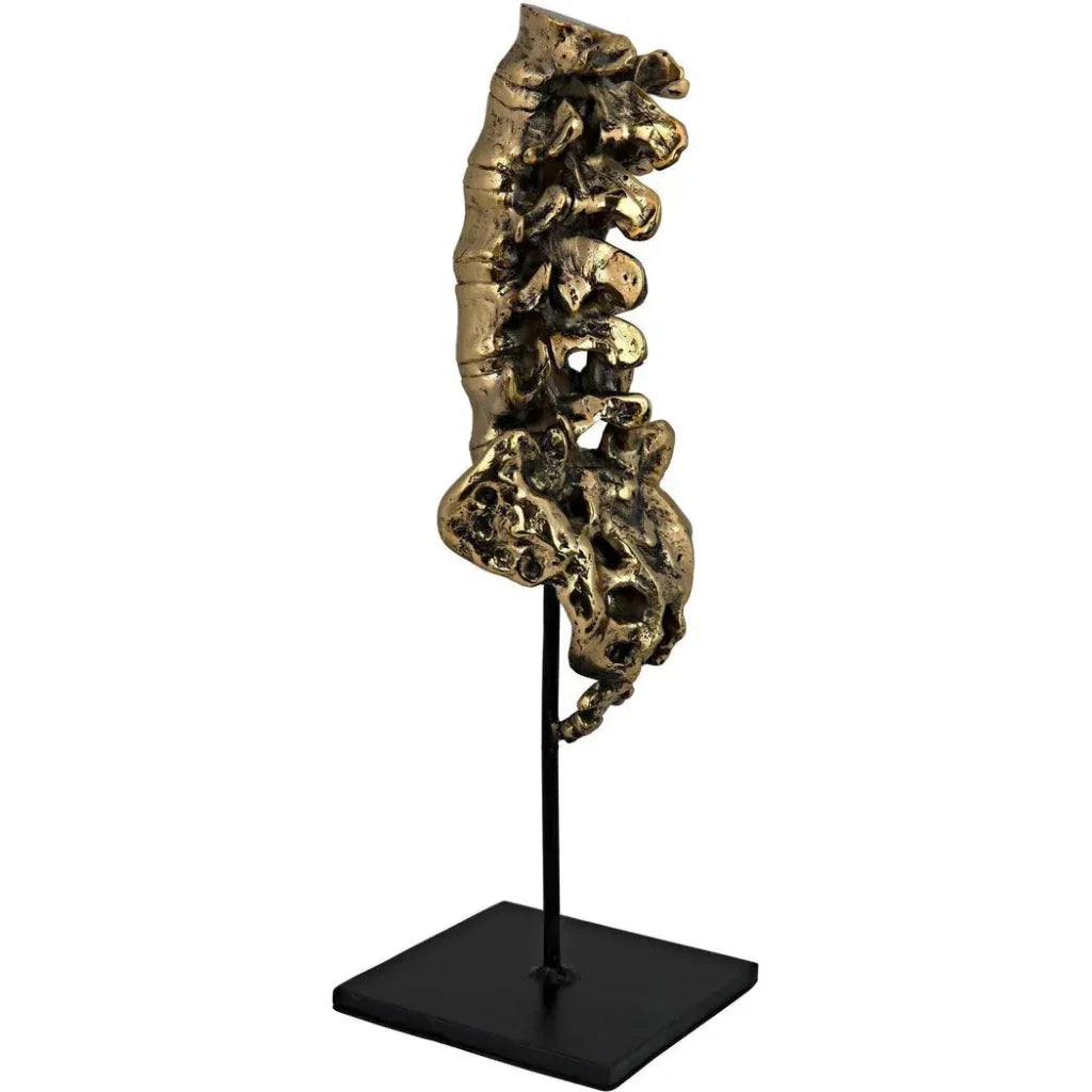 Vertebrae Antique Brass and Steel Sculpture - LOOMLAN - Noir - Statues & Sculptures