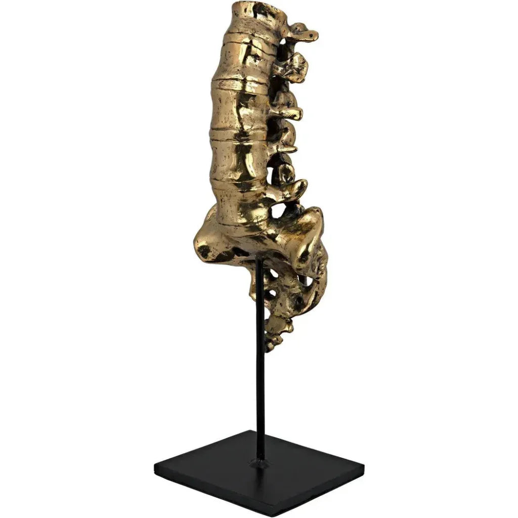 Vertebrae Antique Brass and Steel Sculpture - LOOMLAN - Noir - Statues & Sculptures