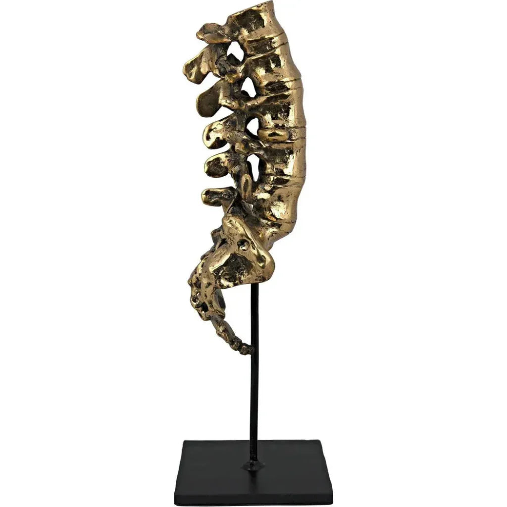 Vertebrae Antique Brass and Steel Sculpture - LOOMLAN - Noir - Statues & Sculptures