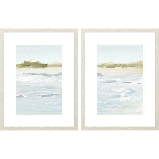 View of the Shore Blue Canvas Art 2PC