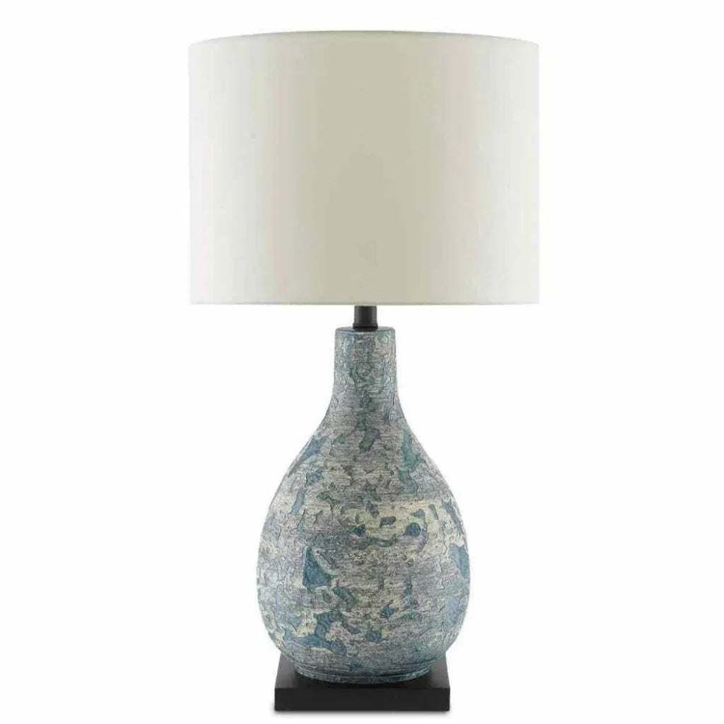 Vintage Blue Ostracon Table Lamp - LOOMLAN - Currey & Co - Table Lamps