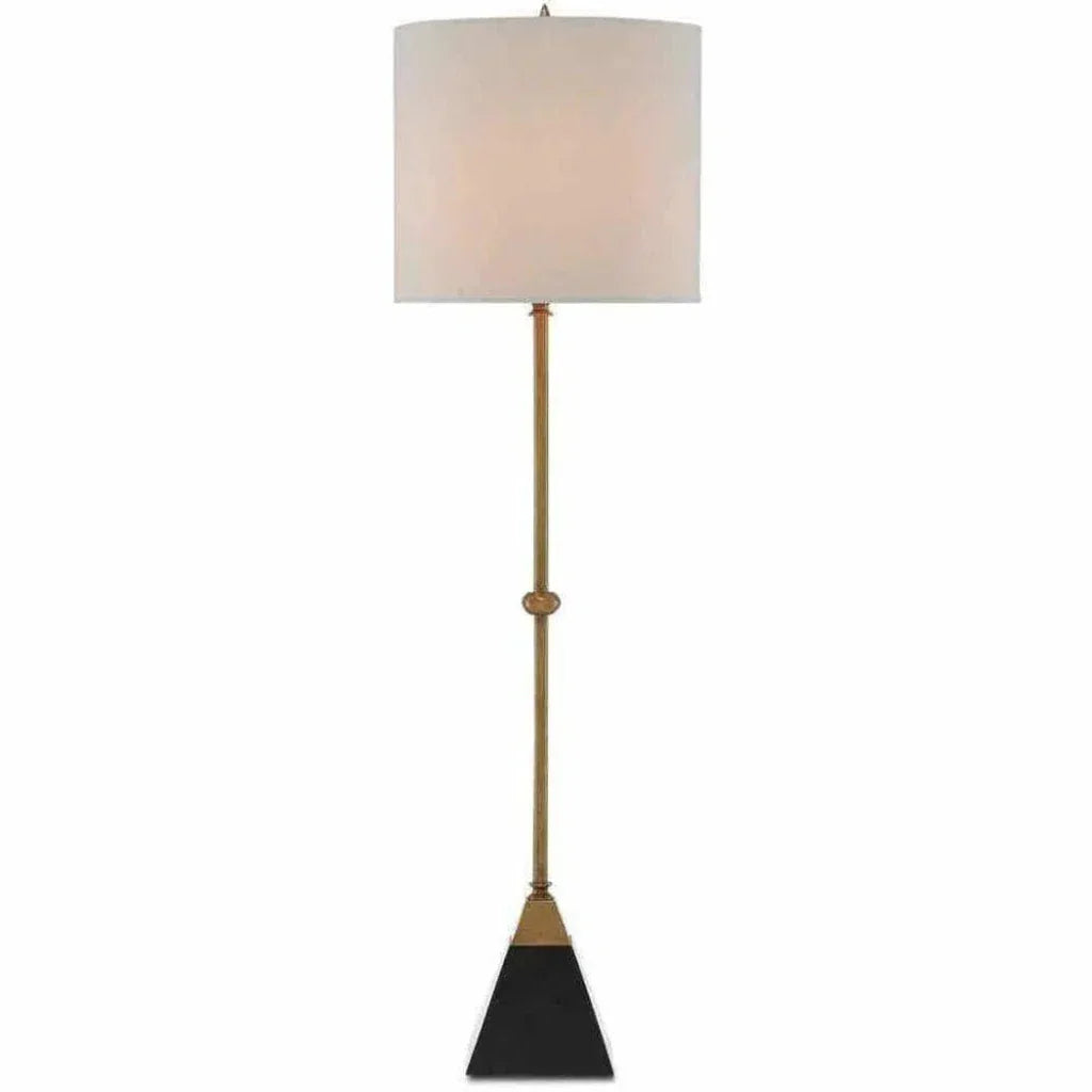 Vintage Brass Black Recluse Table Lamp - LOOMLAN - Currey & Co - Table Lamps