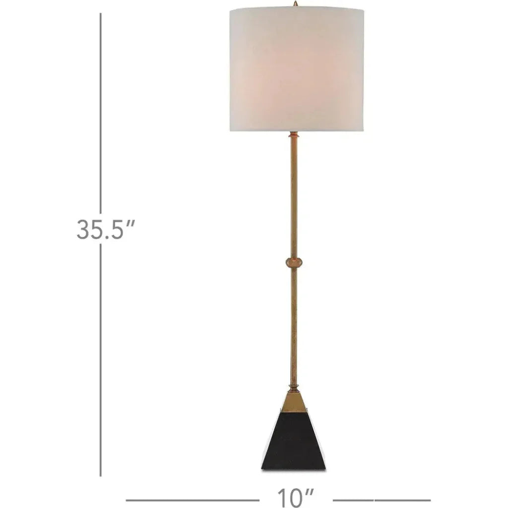 Vintage Brass Black Recluse Table Lamp - LOOMLAN - Currey & Co - Table Lamps