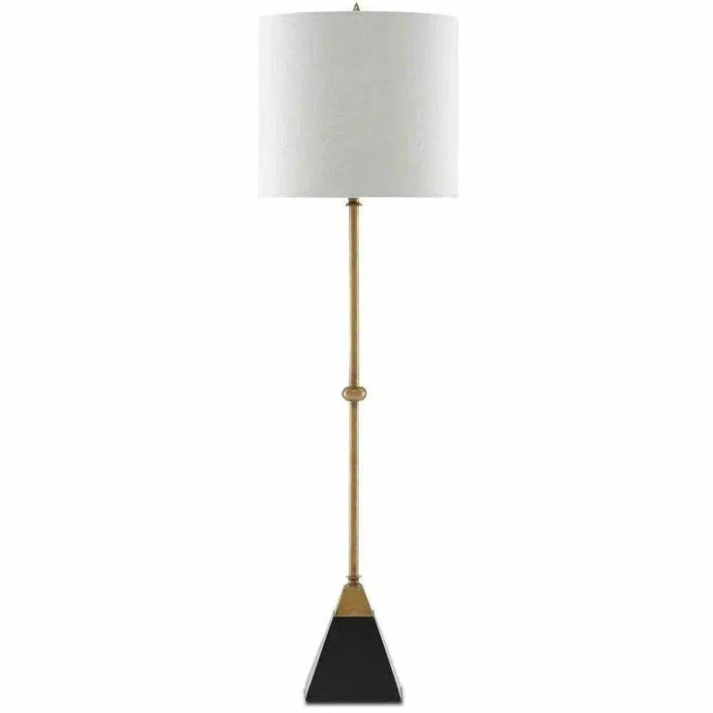 Vintage Brass Black Recluse Table Lamp - LOOMLAN - Currey & Co - Table Lamps