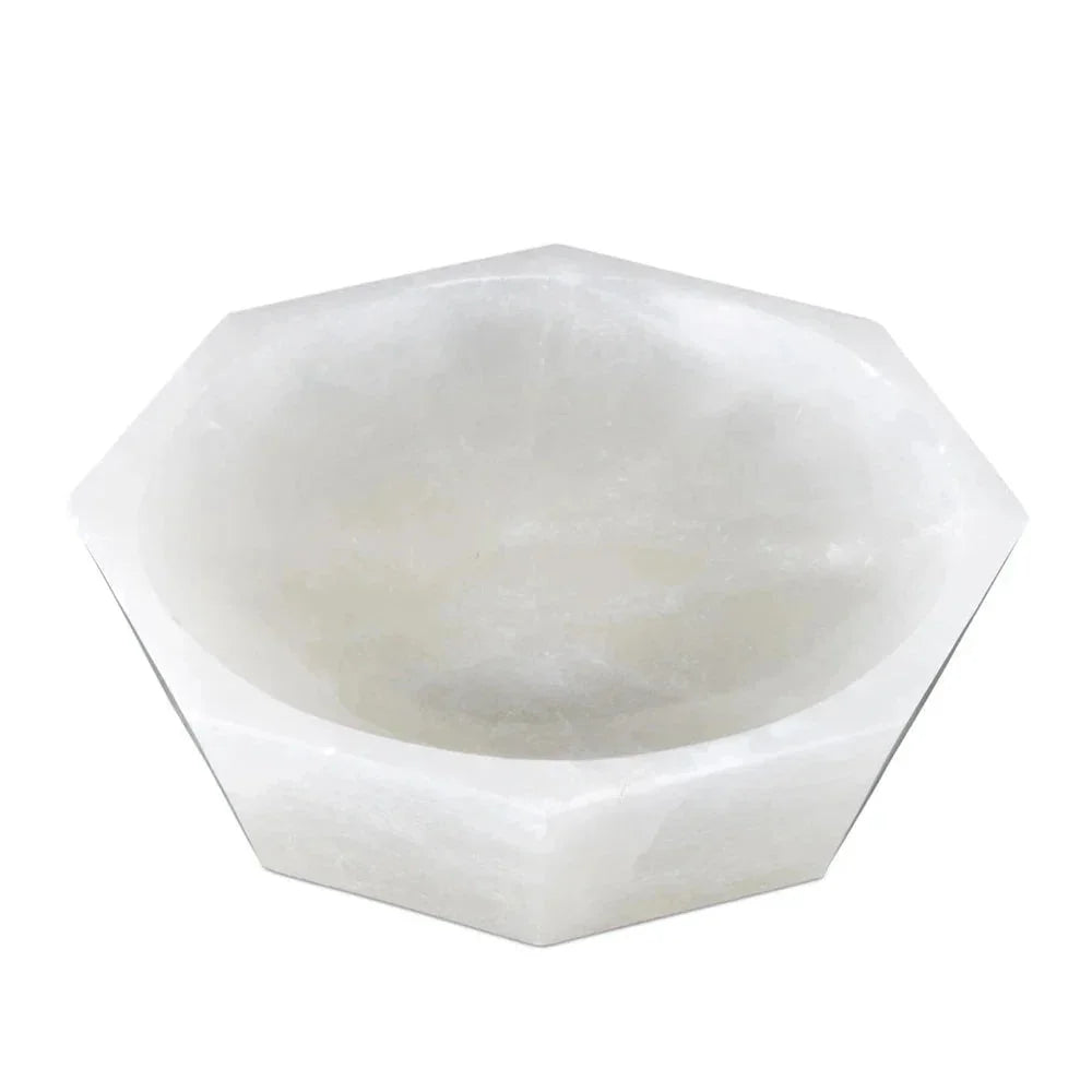 Waystone Modern Alabaster Decorative Bowl - LOOMLAN - Currey & Co - Boxes & Bowls