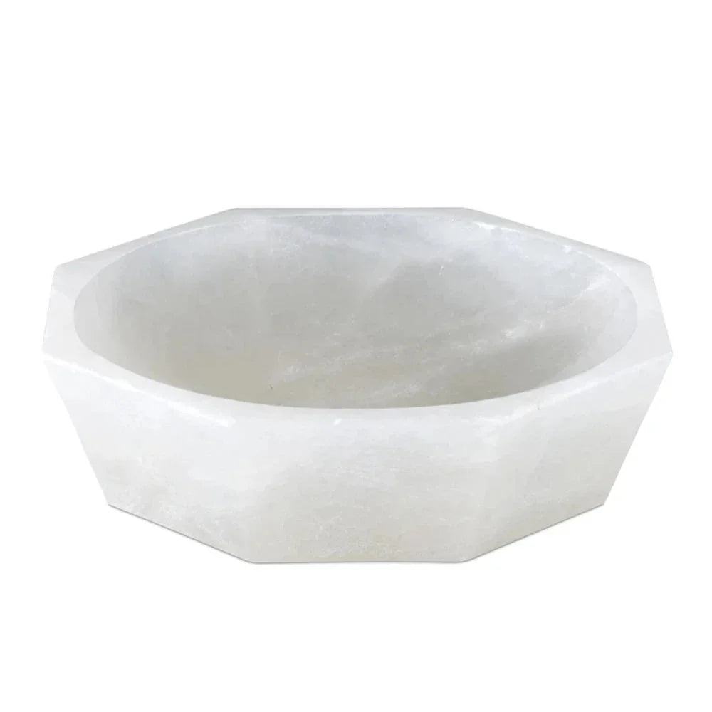 Waystone Modern Alabaster Decorative Bowl - LOOMLAN - Currey & Co - Boxes & Bowls