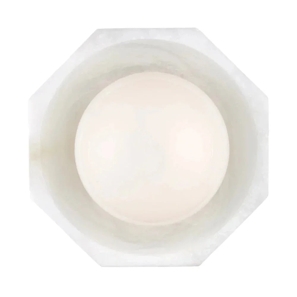 Waystone White Modern Alabaster Wall Sconce - LOOMLAN - Currey & Co - Wall Sconces