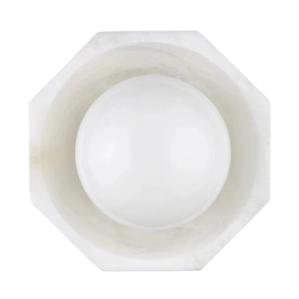 Waystone White Modern Alabaster Wall Sconce - LOOMLAN - Currey & Co - Wall Sconces