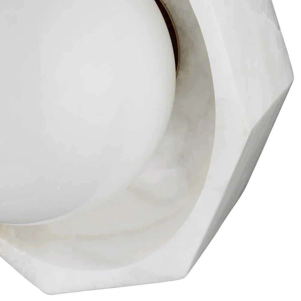 Waystone White Modern Alabaster Wall Sconce - LOOMLAN - Currey & Co - Wall Sconces