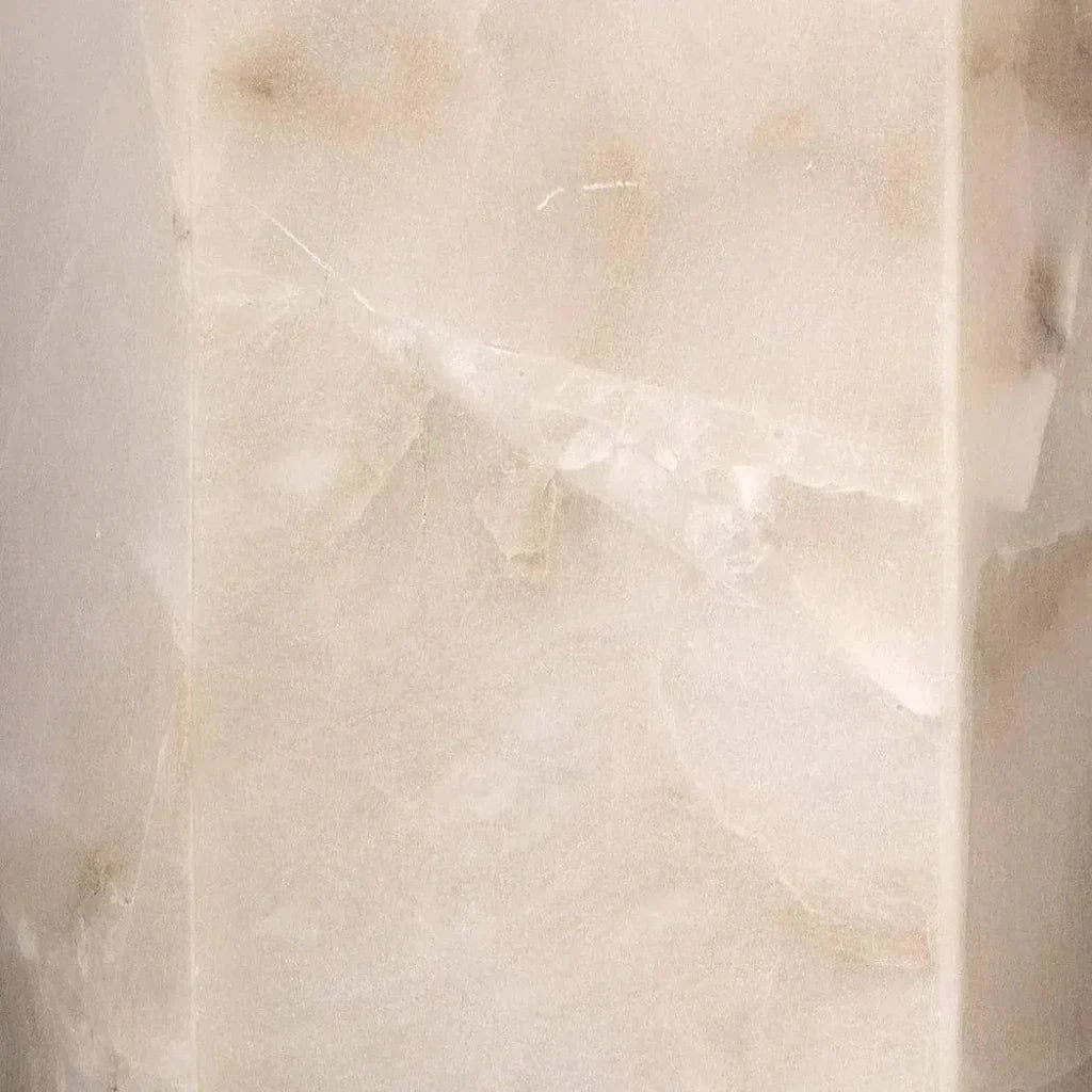 White Alabaster Borealis Hexagon Wall Sconce - LOOMLAN - Jamie Young - Wall Sconces