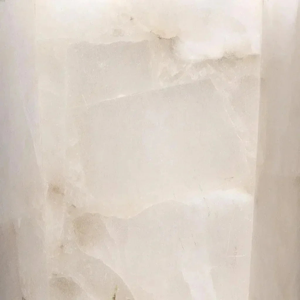 White Alabaster Borealis Tall Hexagon Wall Sconce - LOOMLAN - Jamie Young - Wall Sconces