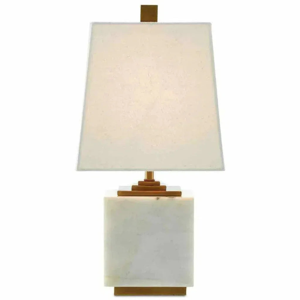 White Antique Brass Annelore Table Lamp - LOOMLAN - Currey & Co - Table Lamps