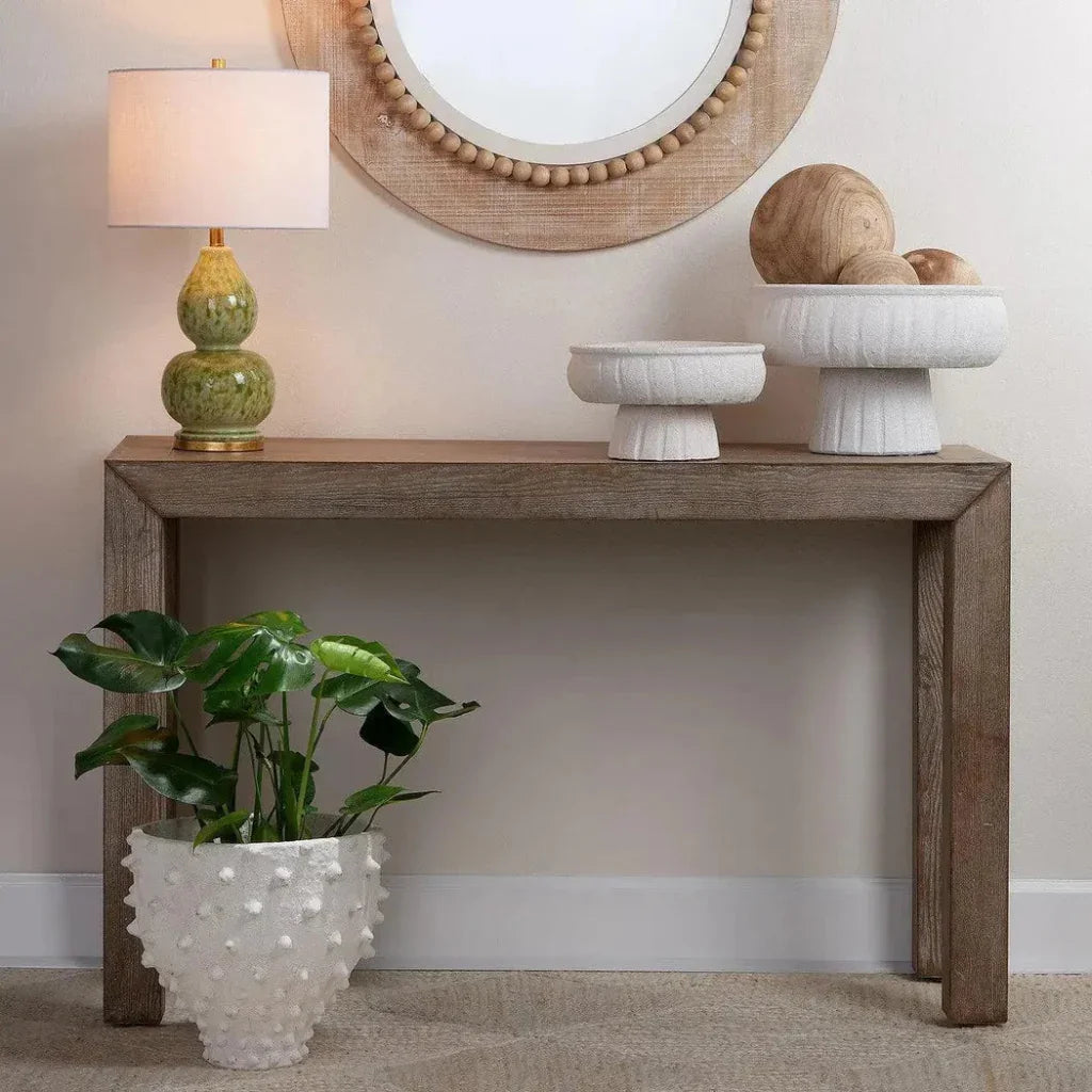 Aegean White Ceramic Pedestal Bowl