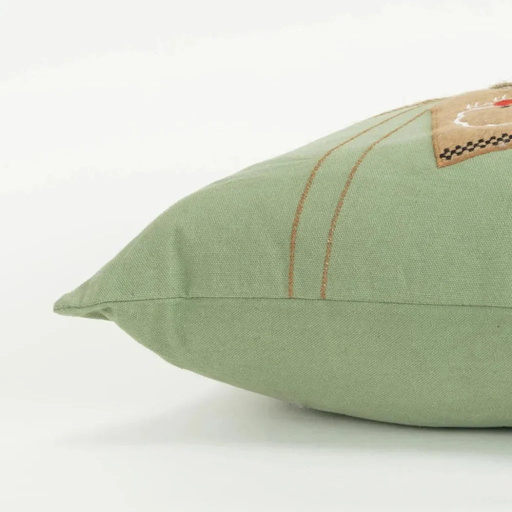 LOOMLAN White Christmas Lumbar Pillow Green