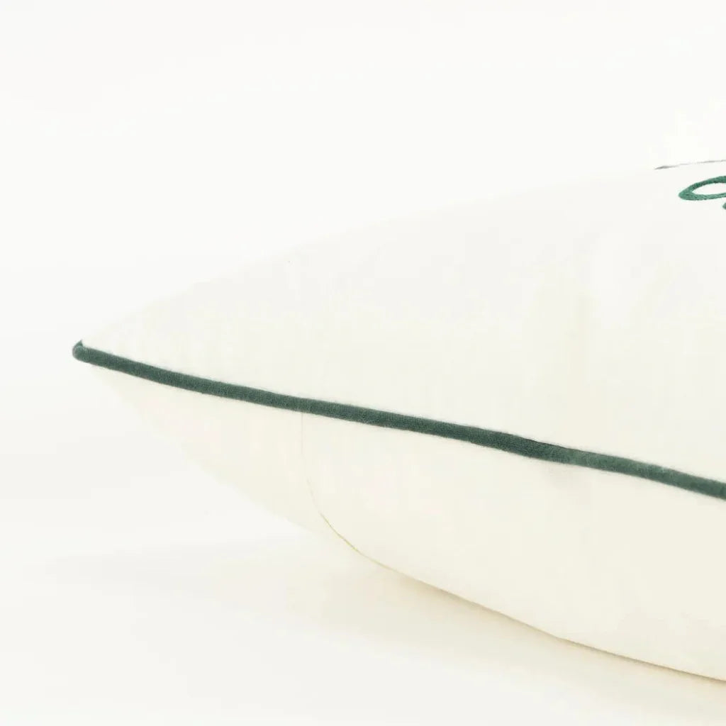 LOOMLAN White Christmas Throw Pillow White Welted Season