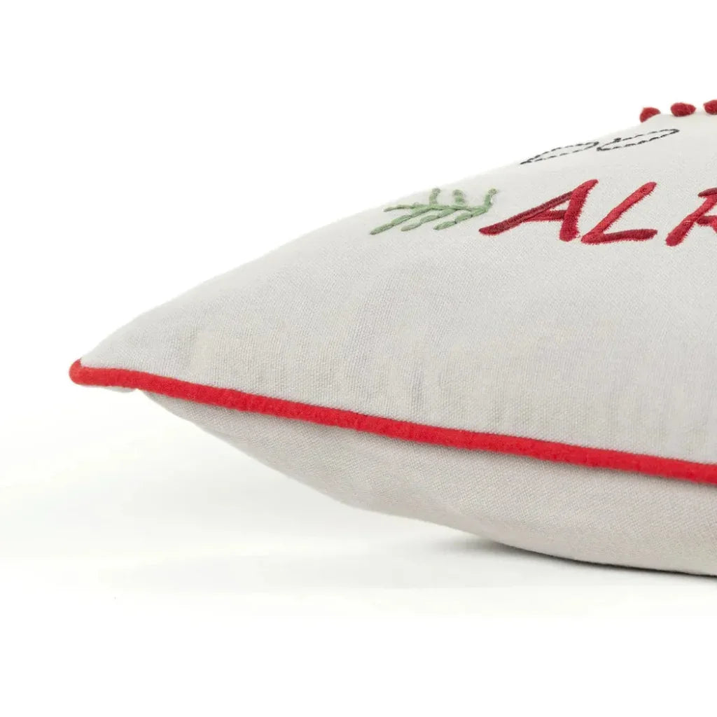 LOOMLAN White Christmas Words Decorative Throw Pillows Lark