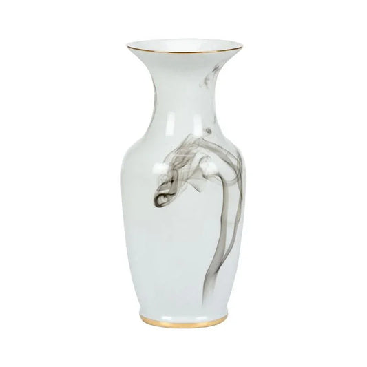 White Cinder And Smoke Porcelain Vase - LOOMLAN - Wildwood - Vases & Jars