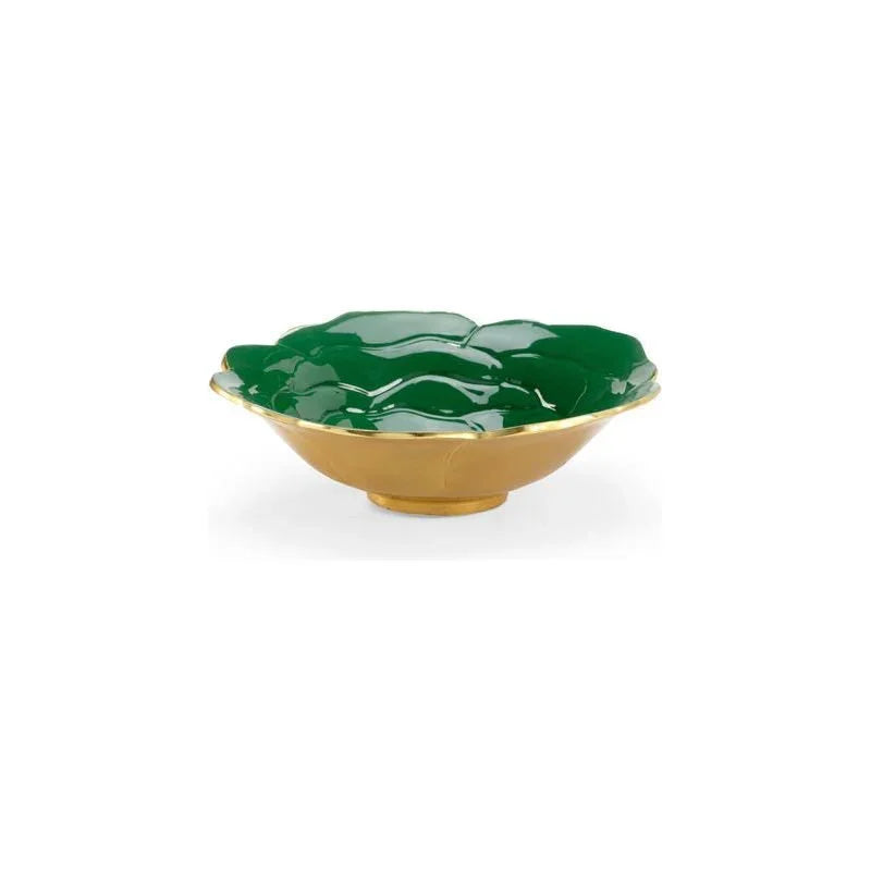 White Enameled Metallic Gold Bowl - LOOMLAN - Chelsea House - Boxes & Bowls
