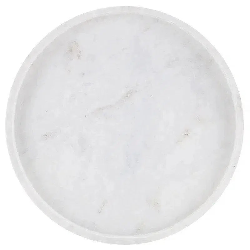 White Freya White Marble Large Tray - LOOMLAN - Currey & Co - Trays