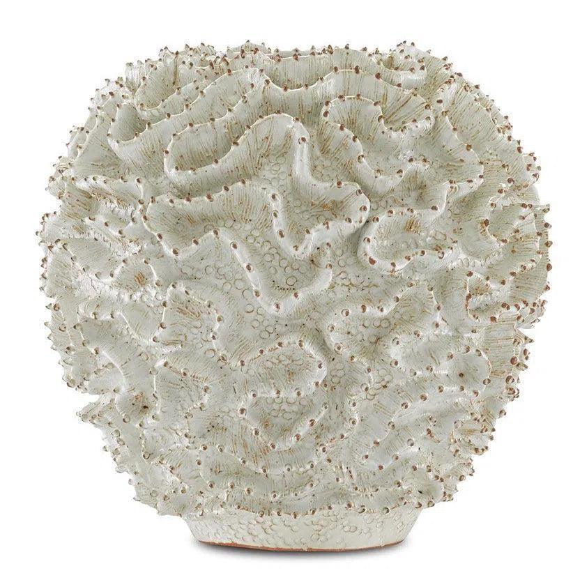 White Gold Swirl Small Vase - LOOMLAN - Currey & Co - Vases & Jars