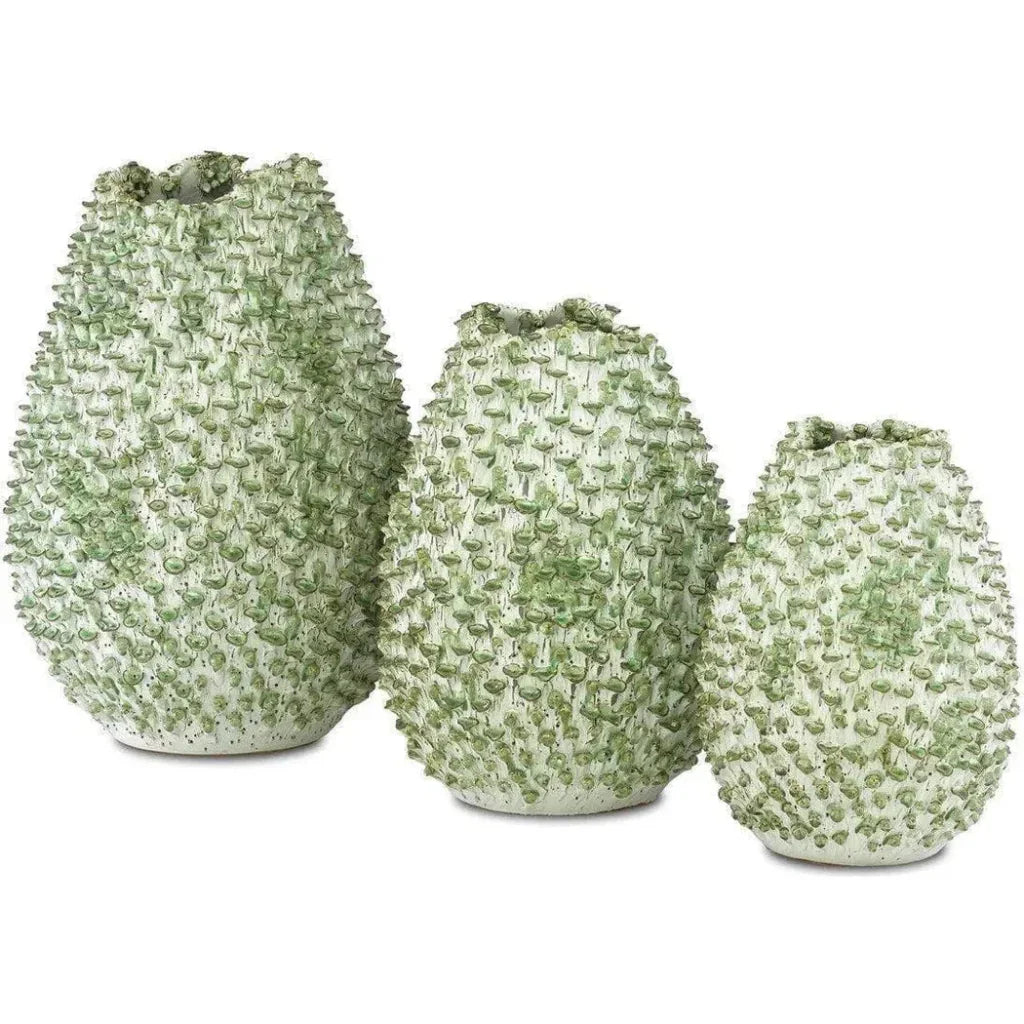 White Green Milione Small Vase - LOOMLAN - Currey & Co - Vases & Jars