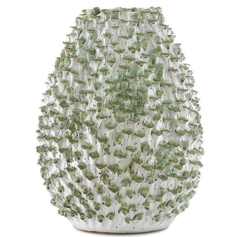 White Green Milione Small Vase - LOOMLAN - Currey & Co - Vases & Jars