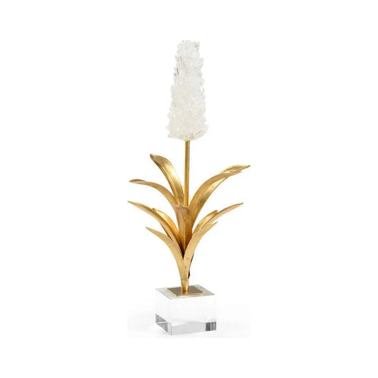 White Hyacinth Crystal Made Sculpture - LOOMLAN - Chelsea House - Statues & Sculptures