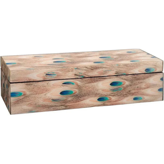 White Lacquer Plume Rectangle Box - LOOMLAN - Jamie Young - Boxes & Bowls