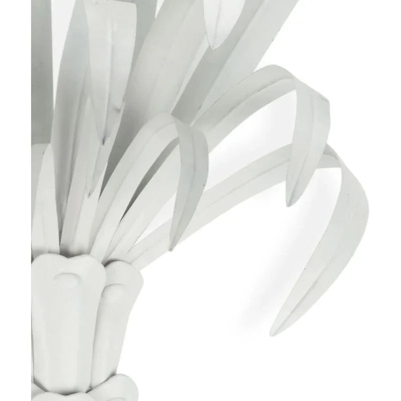 White Lacquered Iron Palm Tree Sculpture - LOOMLAN - Statues & Sculptures