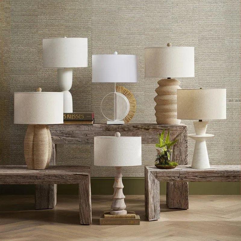 White Linz Table Lamp - LOOMLAN - Currey & Co - Table Lamps