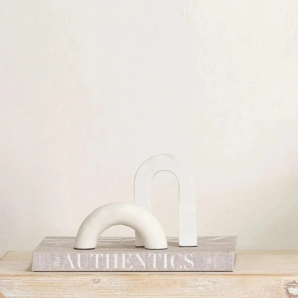 White Marble Flux Object - LOOMLAN - Jamie Young - Statues & Sculptures