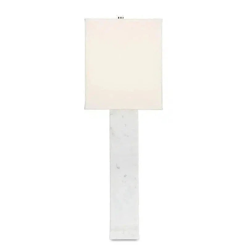 White Marble Leo Table Lamp - LOOMLAN - Currey & Co - Table Lamps