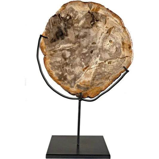 Wood Fossil With Stand Sculpture