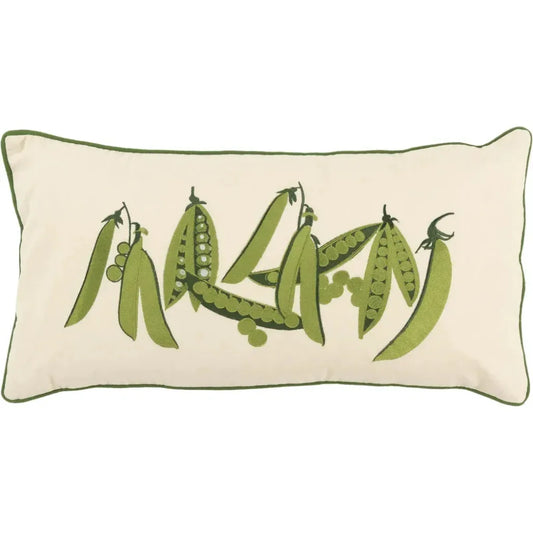 Yara Green Peas Farmhouse Lumbar Pillow Cover Insert - LOOMLAN - LOOMLAN - Throw Pillows