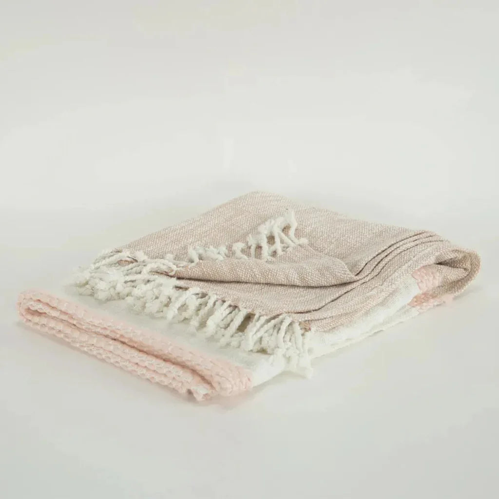 Zack Color Block Cotton Throw Blanket - LOOMLAN - LOOMLAN - Throw Blankets