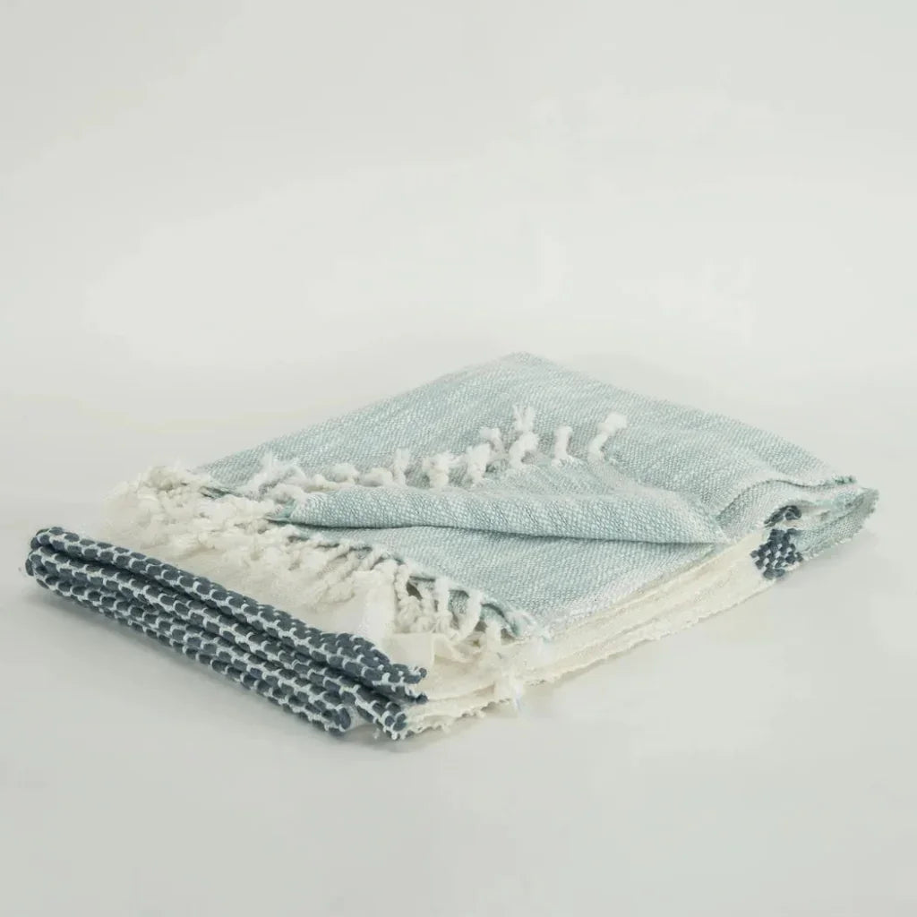 Zack Color Block Cotton Throw Blanket - LOOMLAN - LOOMLAN - Throw Blankets
