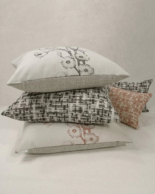 Zahwe Hamdmade Grey Outdoor Pillow-Outdoor Pillows-D.V. Kap-LOOMLAN