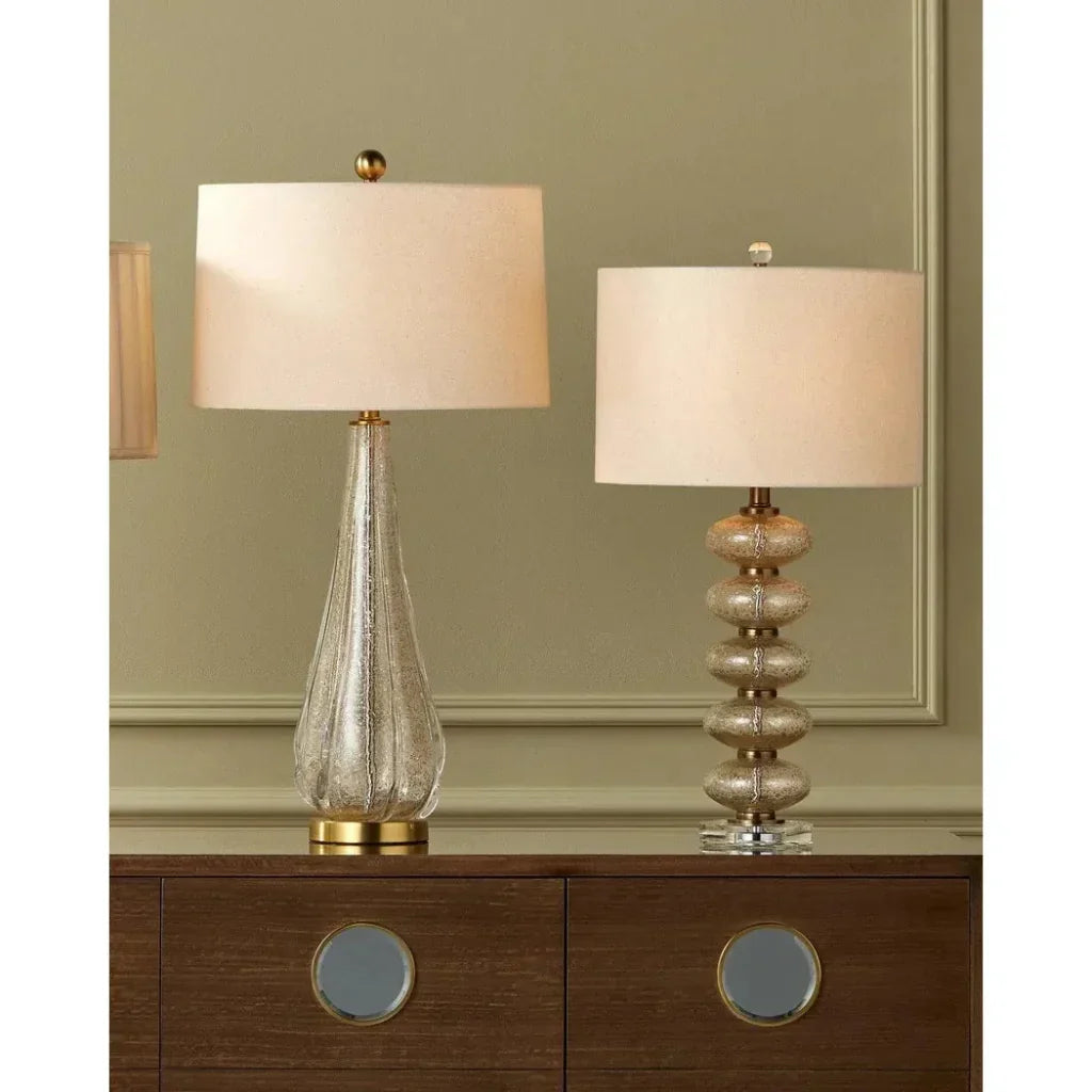 Zebulon Glass and Metal Gold Table Lamp - LOOMLAN - Currey & Co - Table Lamps
